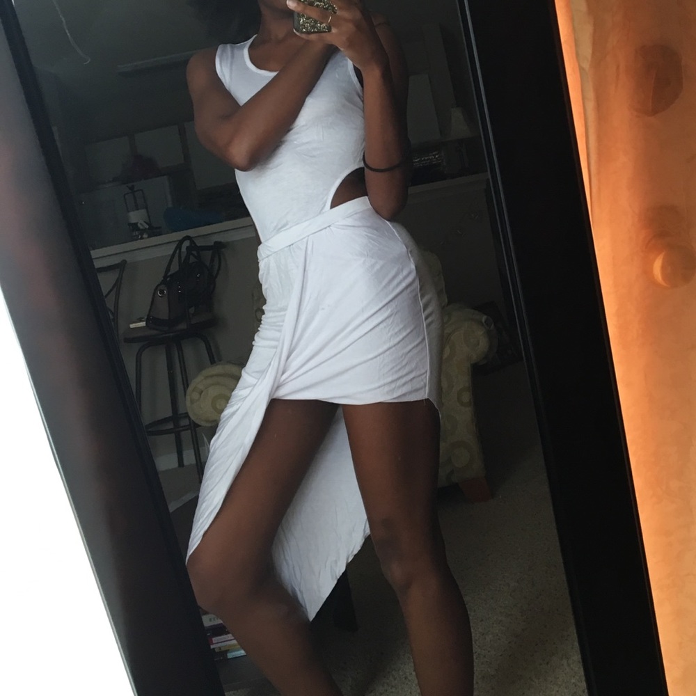 White cut out dress